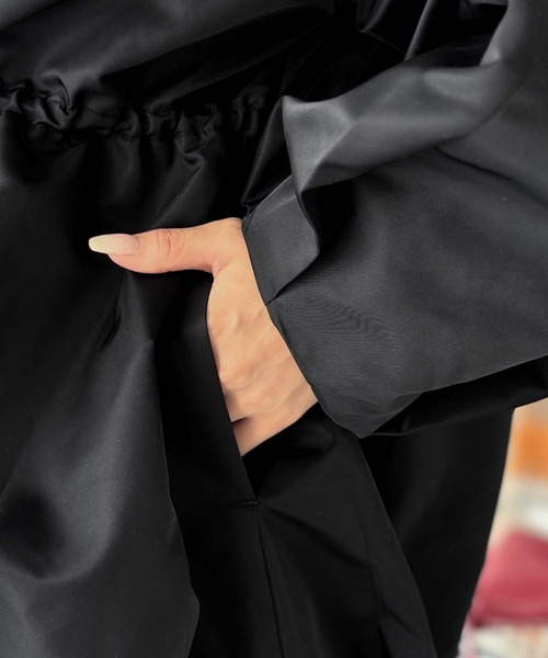 classicalelf（クラシカルエルフ）の「春まで活躍！衿リブ ハイネック ダブルジップ バルーン 軽量中綿コート(オーバーサイズ)（ダウンジャケット/コート・レディース・ブラック/アイボリー・LARGE/MEDIUM/SMALL/X-LARGE）」の22枚目の写真