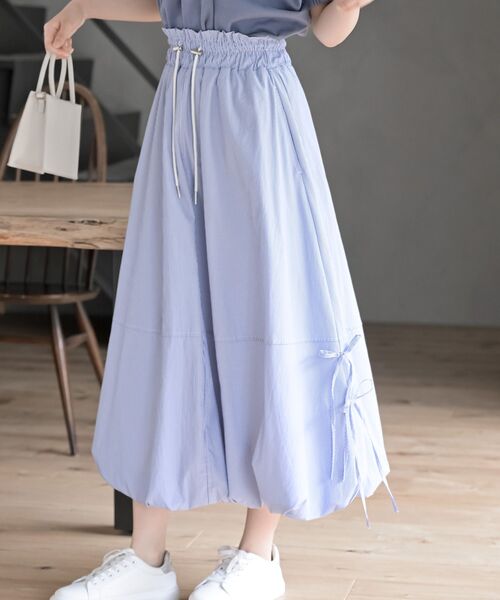 uni's room■2color バルーンペルビスロングスカート SK-SS24-05 HARUKA DESIGN】ギャザー切り替えスカート ｜ ロング スカート