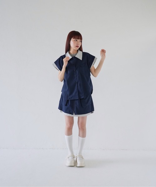 Uenui（ウニュイ）の「【 cunii 】 ユーティリティ カジュアル セットアップ（その他トップス・レディース・ベージュ/ネイビー・FREE）」の4枚目の写真