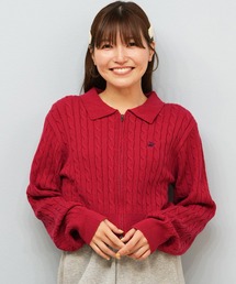ムラサキスポーツ（ムラサキスポーツ）の「BEVERY HILLS P.C/ビバリーヒルズポロクラブ カーディガン ケーブル編み セーター ワンポイントロゴ 5487-6753（ニット/セーター・レディース）」