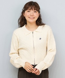 BEVERY HILLS P.C/ビバリーヒルズポロクラブ カーディガン ケーブル編み セーター ワンポイントロゴ 5487-6753