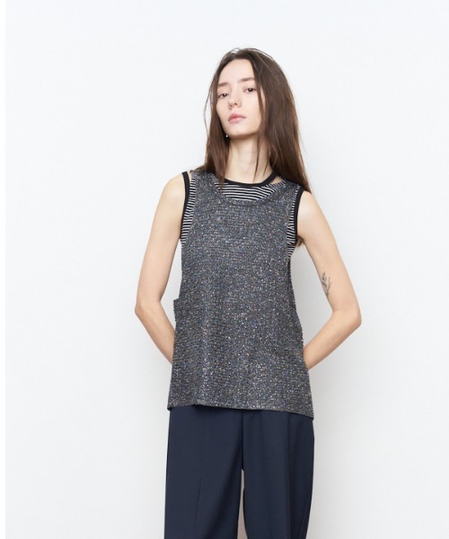 ニット セーター Francie ２way knit vest   フランシー２way ニットベスト レディース セール】Francie 2way knit vest フランシー2way ニットベスト