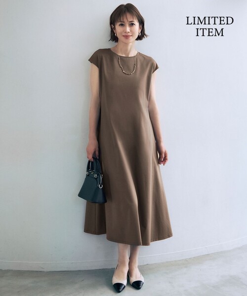 自由区(ジユウク)の「シアーカーデ×ジャージードレス セット(ワンピース・レディース・ブラウン系1/ネイビー系1/ブラック系1・32)」の5枚目の写真