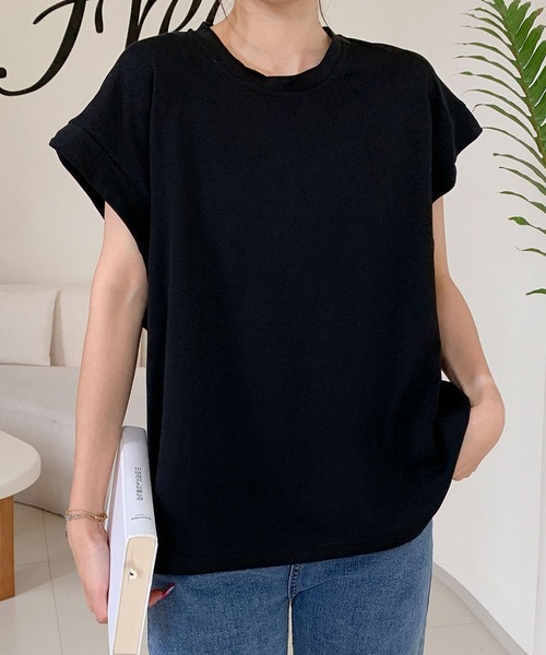 LOWO(ロワ)の「綿混ドルマンスリーブカットソー(Tシャツ/カットソー・レディース・オフホワイト/ブラック・FREE)」の5枚目の写真