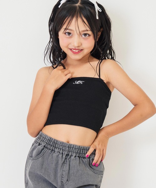 ANAP kids（アナップキッズ）の「刺繍 パッド入り キャミソール【ジュニアお揃い】（キャミソール・キッズ・ホワイト/グレー/ブラック・130cm/120cm/110cm）」の7枚目の写真