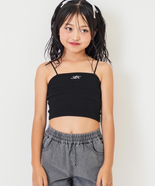 ANAP kids（アナップキッズ）の「刺繍 パッド入り キャミソール【ジュニアお揃い】（キャミソール・キッズ・ホワイト/グレー/ブラック・130cm/120cm/110cm）」の8枚目の写真