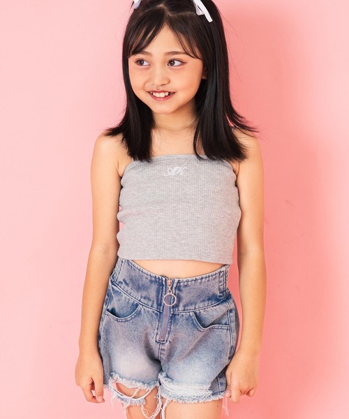 ANAP kids（アナップキッズ）の「刺繍 パッド入り キャミソール【ジュニアお揃い】（キャミソール・キッズ・ホワイト/グレー/ブラック・130cm/120cm/110cm）」の9枚目の写真