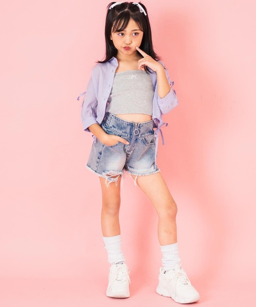 ANAP kids（アナップキッズ）の「刺繍 パッド入り キャミソール【ジュニアお揃い】（キャミソール・キッズ・ホワイト/グレー/ブラック・130cm/120cm/110cm）」の12枚目の写真