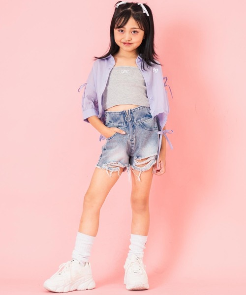 ANAP kids（アナップキッズ）の「刺繍 パッド入り キャミソール【ジュニアお揃い】（キャミソール・キッズ・ホワイト/グレー/ブラック・130cm/120cm/110cm）」の13枚目の写真