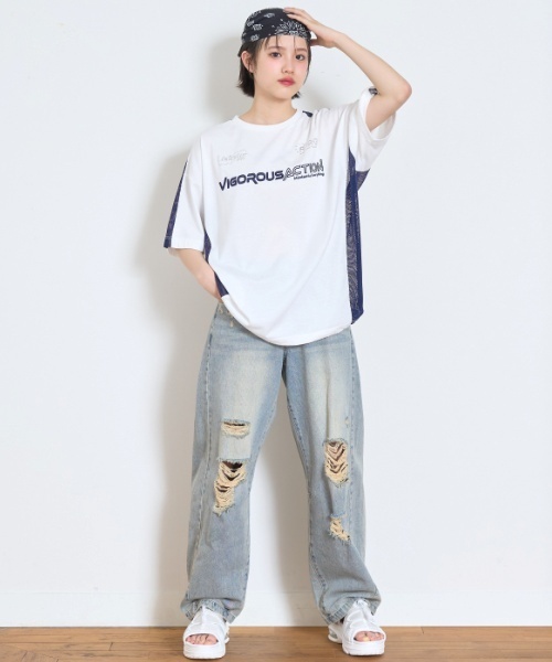 LOVETOXIC（ラブトキシック）の「ドロスト厚底サンダル（サンダル・キッズ・ブラック/オフホワイト/サックスブルー・24-24.5cm/22-22.5/23-23.5cm）」の7枚目の写真