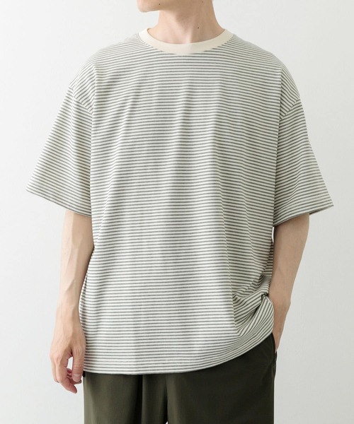 ITEMS URBANRESEARCH（アイテムズ アーバンリサーチ）の「ミジンボーダー天竺半袖T-Shirts（Tシャツ/カットソー・メンズ・ホワイト/ブラック・MEDIUM/LARGE）」の10枚目の写真