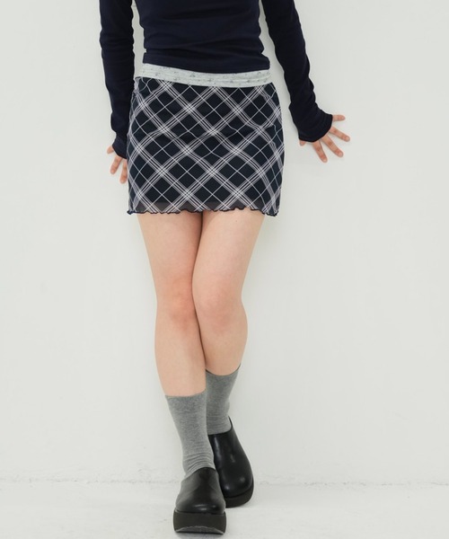 zozo限定】ミニミニ チェック スカート（スカート）｜Enewd nina（エ