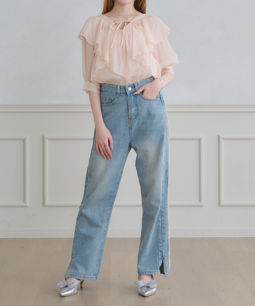 『即日発送』sheller 2way ruffle flill blouse 2way ruffle flill blouse – shéller / シェリエ