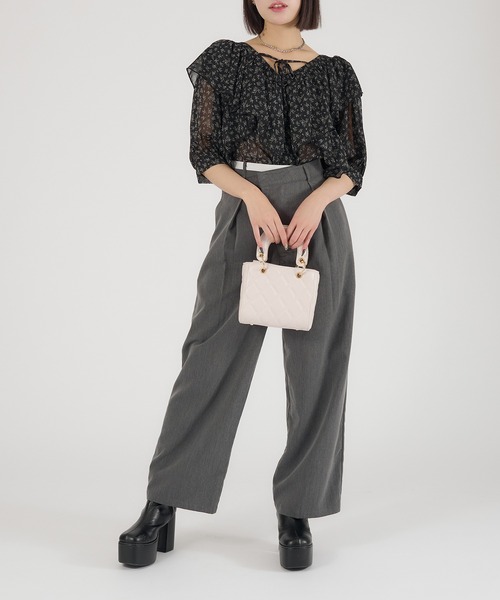 Ambre Neige（アンブルネージュ）の「2way Sheer frill ruffle blouse / 2wayシアーフリルラッフルブラウス（シャツ/ブラウス・レディース・ブラック/アイボリー/ベビーピンク・FREE）」の20枚目の写真