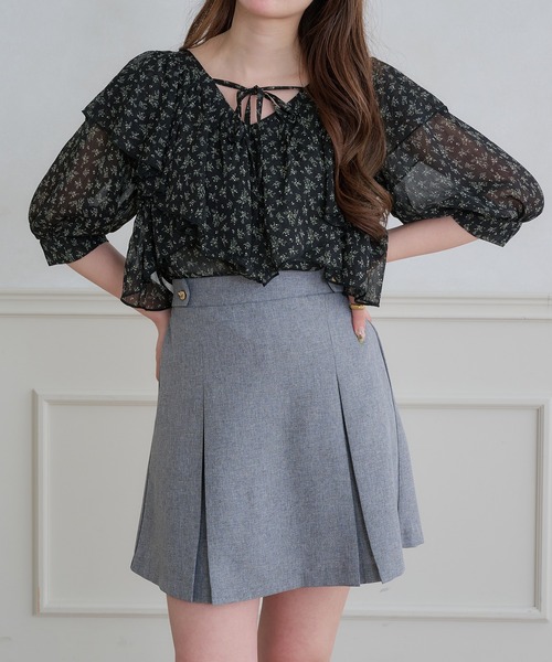 Ambre Neige（アンブルネージュ）の「2way Sheer frill ruffle blouse / 2wayシアーフリルラッフルブラウス（シャツ/ブラウス・レディース・ブラック/アイボリー/ベビーピンク・FREE）」の21枚目の写真