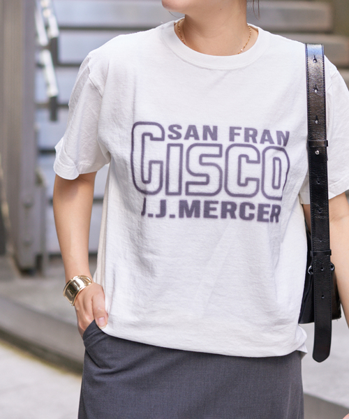 jj mercer（ジェイジェイマーサー）の「【J.J.Mercer / ジェイジェイマーサー】 プリントT（Tシャツ/カットソー・レディース・ホワイト/ライトグレー・MEDIUM）」の14枚目の写真