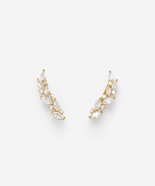 Phoebe(フィービィー)の「リーフグレースビジューピアス&イヤリング(ピアス(両耳用)・レディース・ピンクゴールド/イエローゴールド・FREE)」の2枚目の写真