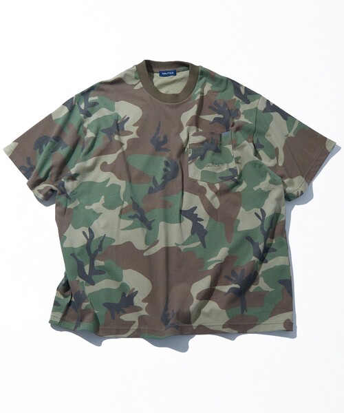 NAUTICA(ノーティカ)の「NAUTICA/ノーティカ ビックシルエット ヒドゥンロゴ カモフラ柄 クルーネック ポケットTシャツ(Tシャツ/カットソー・メンズ・グレー/オリーブ・SMALL/MEDIUM/LARGE)」の3枚目の写真