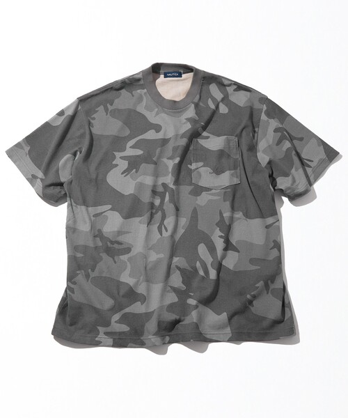 NAUTICA(ノーティカ)の「NAUTICA/ノーティカ ビックシルエット ヒドゥンロゴ カモフラ柄 クルーネック ポケットTシャツ(Tシャツ/カットソー・メンズ・グレー/オリーブ・SMALL/MEDIUM/LARGE)」の6枚目の写真