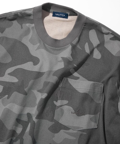 NAUTICA(ノーティカ)の「NAUTICA/ノーティカ ビックシルエット ヒドゥンロゴ カモフラ柄 クルーネック ポケットTシャツ(Tシャツ/カットソー・メンズ・グレー/オリーブ・SMALL/MEDIUM/LARGE)」の7枚目の写真