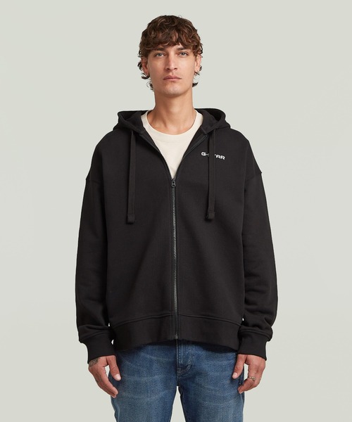 G-STAR（ジースター）の「【一部店舗限定】LOOSE HOODED ZIP SWEAT/オーバーサイズフードロゴジップアップパーカー（パーカー・メンズ・ダークブラック・X-SMALL/X-LARGE/SMALL/MEDIUM/LARGE）」の16枚目の写真