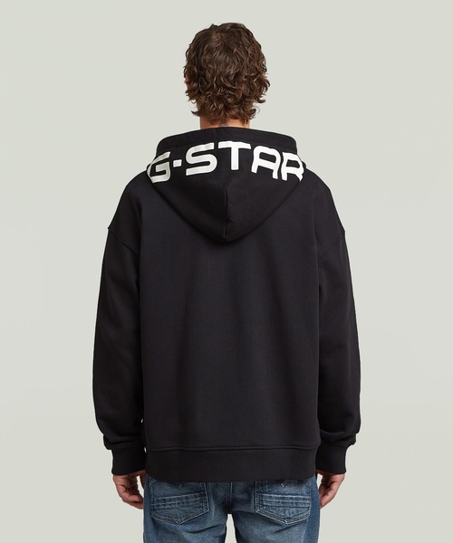 G-STAR（ジースター）の「【一部店舗限定】LOOSE HOODED ZIP SWEAT/オーバーサイズフードロゴジップアップパーカー（パーカー・メンズ・ダークブラック・X-SMALL/X-LARGE/SMALL/MEDIUM/LARGE）」の15枚目の写真
