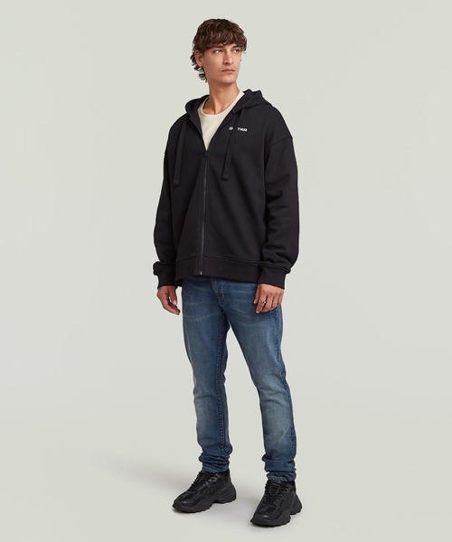 G-STAR（ジースター）の「【一部店舗限定】LOOSE HOODED ZIP SWEAT/オーバーサイズフードロゴジップアップパーカー（パーカー・メンズ・ダークブラック・X-SMALL/X-LARGE/SMALL/MEDIUM/LARGE）」の18枚目の写真
