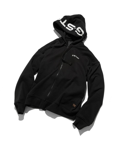 G-STAR（ジースター）の「【一部店舗限定】LOOSE HOODED ZIP SWEAT/オーバーサイズフードロゴジップアップパーカー（パーカー・メンズ・ダークブラック・X-SMALL/X-LARGE/SMALL/MEDIUM/LARGE）」の7枚目の写真