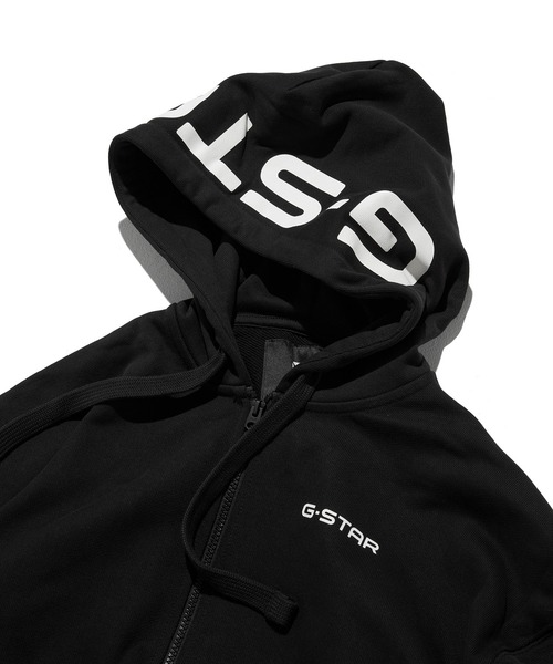 G-STAR（ジースター）の「【一部店舗限定】LOOSE HOODED ZIP SWEAT/オーバーサイズフードロゴジップアップパーカー（パーカー・メンズ・ダークブラック・X-SMALL/X-LARGE/SMALL/MEDIUM/LARGE）」の8枚目の写真