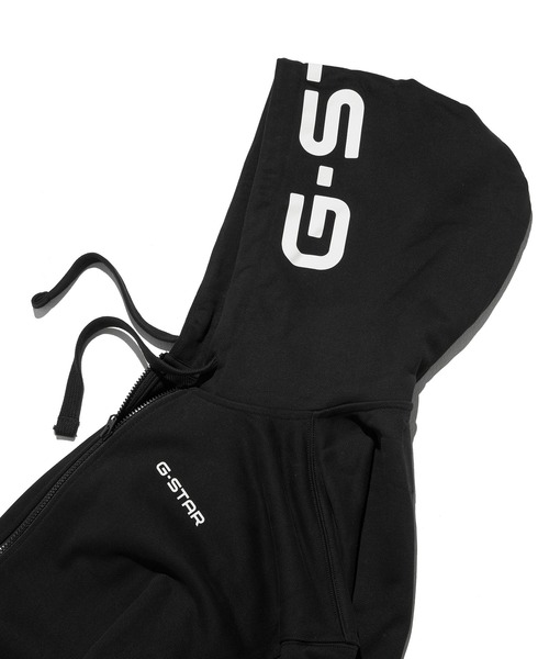 G-STAR（ジースター）の「【一部店舗限定】LOOSE HOODED ZIP SWEAT/オーバーサイズフードロゴジップアップパーカー（パーカー・メンズ・ダークブラック・X-SMALL/X-LARGE/SMALL/MEDIUM/LARGE）」の11枚目の写真