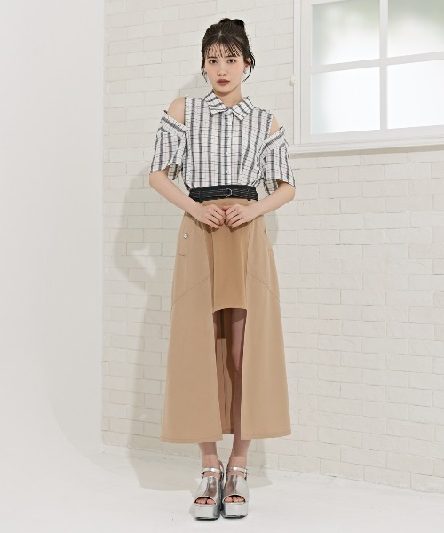 REDYAZEL(レディアゼル)の「2WAYスリーブチェックトップス(シャツ/ブラウス・レディース・オフホワイト/ライトグレー/ベージュ・FREE)」の11枚目の写真