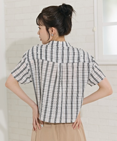 REDYAZEL(レディアゼル)の「2WAYスリーブチェックトップス(シャツ/ブラウス・レディース・オフホワイト/ライトグレー/ベージュ・FREE)」の14枚目の写真