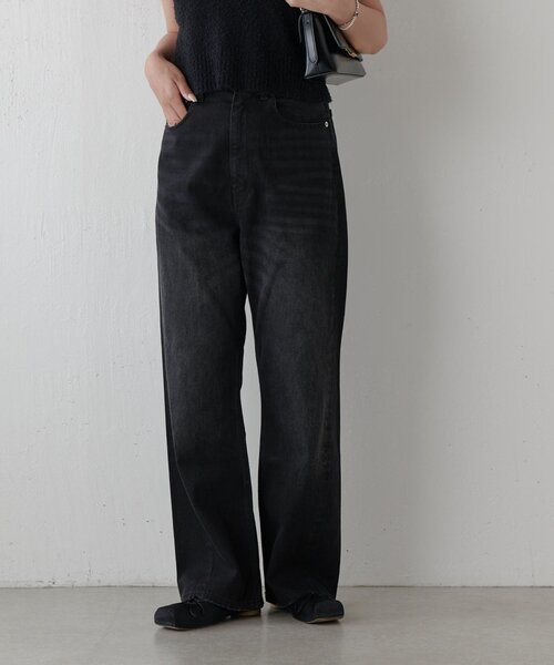 美品 TTTMSW 22AW ストレートデニムパンツ 黒 サイズM*BD108 美品 TTTMSW 22AW ストレートデニムパンツ 黒 サイズM*BD108