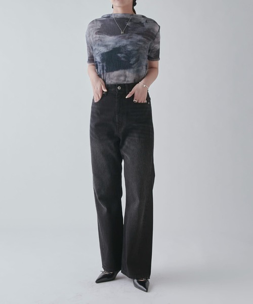 美品 TTTMSW 22AW ストレートデニムパンツ 黒 サイズM*BD108 WEB限定・小柄女性向け】ストレートデニム（デニムパンツ