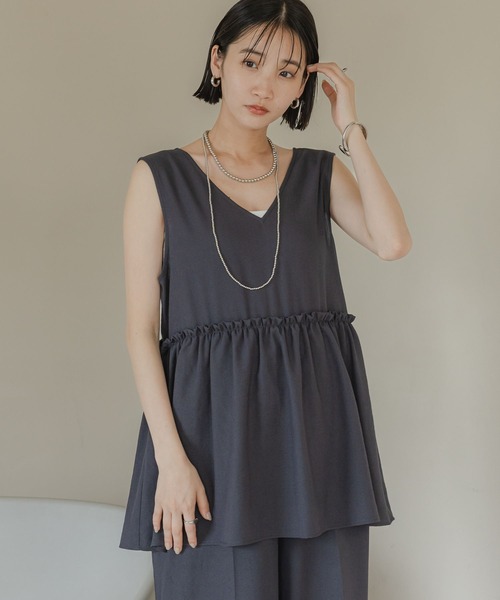 LOWRYS FARM(ローリーズファーム)の「ペプラムオールインワン 571556(サロペット/オーバーオール・レディース・ブラウン/アイボリー/ブラック/チャコールグレー・FREE)」の10枚目の写真