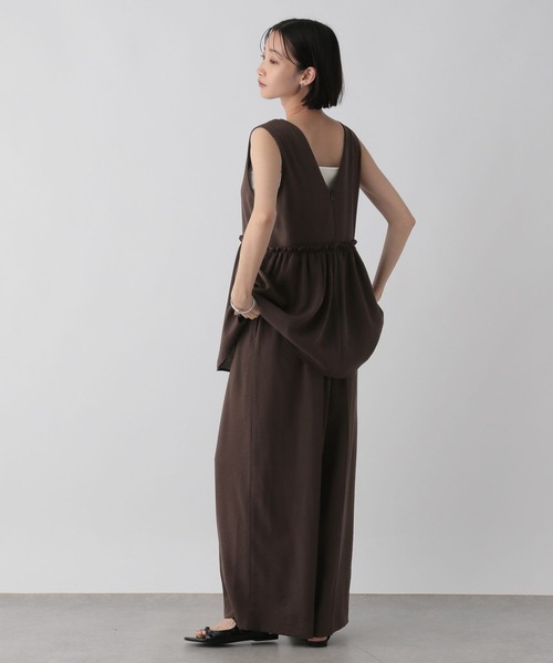 LOWRYS FARM(ローリーズファーム)の「ペプラムオールインワン 571556(サロペット/オーバーオール・レディース・ブラウン/アイボリー/ブラック/チャコールグレー・FREE)」の13枚目の写真