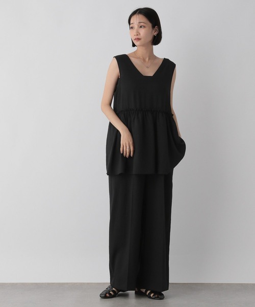 LOWRYS FARM(ローリーズファーム)の「ペプラムオールインワン 571556(サロペット/オーバーオール・レディース・ブラウン/アイボリー/ブラック/チャコールグレー・FREE)」の14枚目の写真