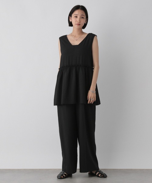 LOWRYS FARM(ローリーズファーム)の「ペプラムオールインワン 571556(サロペット/オーバーオール・レディース・ブラウン/アイボリー/ブラック/チャコールグレー・FREE)」の15枚目の写真