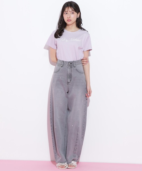 SCACTO ビジュー付きデニムパンツ Lサイズ ビジュートッピングデニムパンツ | JILL by JILL STUART（ジル