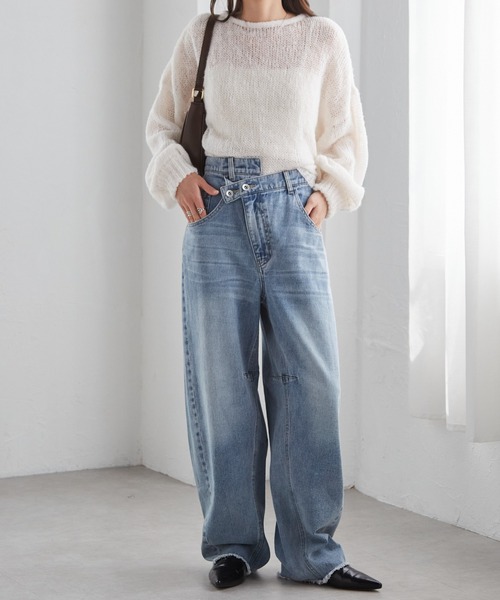 RANAN(ラナン)の「クロスウエストカーブデニム(その他パンツ・レディース・ブラック/ブルー/ネイビー・S/M/L/LL)」の22枚目の写真