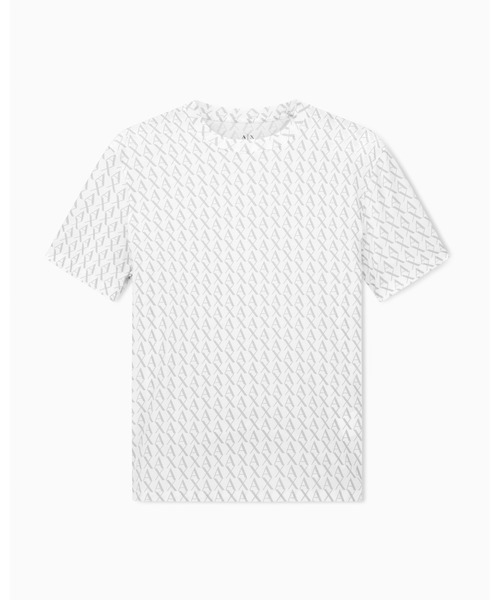 ARMANI EXCHANGE（アルマーニエクスチェンジ）の「【A|X アルマーニ エクスチェンジ】オールオーバーロゴ 半袖クルーネックTシャツ/REGULAR+（Tシャツ/カットソー・メンズ・ブラック/ホワイト・MEDIUM/X-LARGE/XX-LARGE/LARGE/SMALL/X-SMALL）」の11枚目の写真