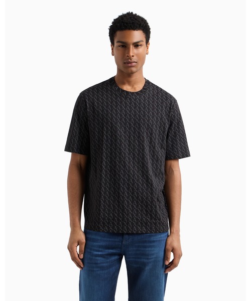 ARMANI EXCHANGE（アルマーニエクスチェンジ）の「【A|X アルマーニ エクスチェンジ】オールオーバーロゴ 半袖クルーネックTシャツ/REGULAR+（Tシャツ/カットソー・メンズ・ブラック/ホワイト・MEDIUM/X-LARGE/XX-LARGE/LARGE/SMALL/X-SMALL）」の6枚目の写真