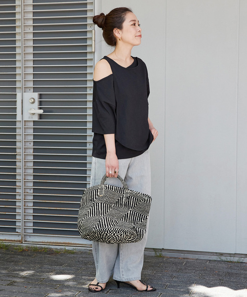 TISSU 接触冷感マルチエフェクトコンボ ワイドTシャツ グレー×TOPグレー TISSU ティシュ / 接触冷感マルチエフェクトコンボ ワイドT