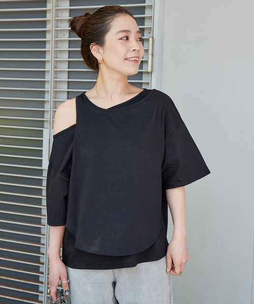 セール】ウォッシャブル / UVカット / 接触冷感 / 重ね風Tシャツ