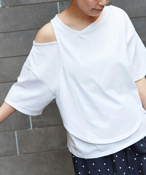 セール】ウォッシャブル / UVカット / 接触冷感 / 重ね風Tシャツ