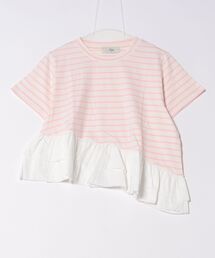M y u | アシンメトリーボーダーフリルTシャツ(Tシャツ/カットソー)