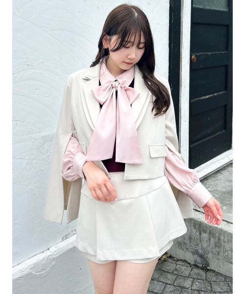 dazzlin（ダズリン）の「【セットアップ対応】テーラーショートジャケット（テーラードジャケット・レディース・ブラウン/アイボリー/チャコールグレー・FREE）」の19枚目の写真