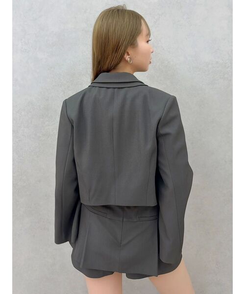セットアップ対応】テーラーショートジャケット（テーラードジャケット