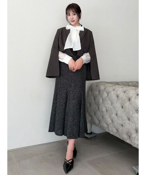 セットアップ対応】テーラーショートジャケット（テーラードジャケット