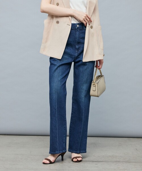 Rie Miller 【RM denim】センタープレスハイウエストデニム RM denim】センタープレスハイウエストパンツ（デニムパンツ